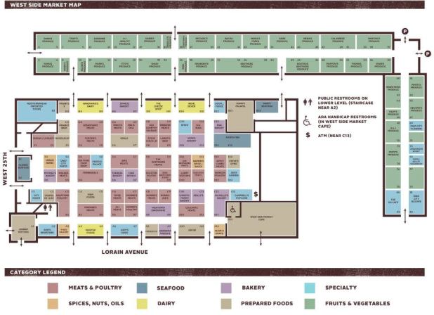 Map of West Side Market, Cleveland